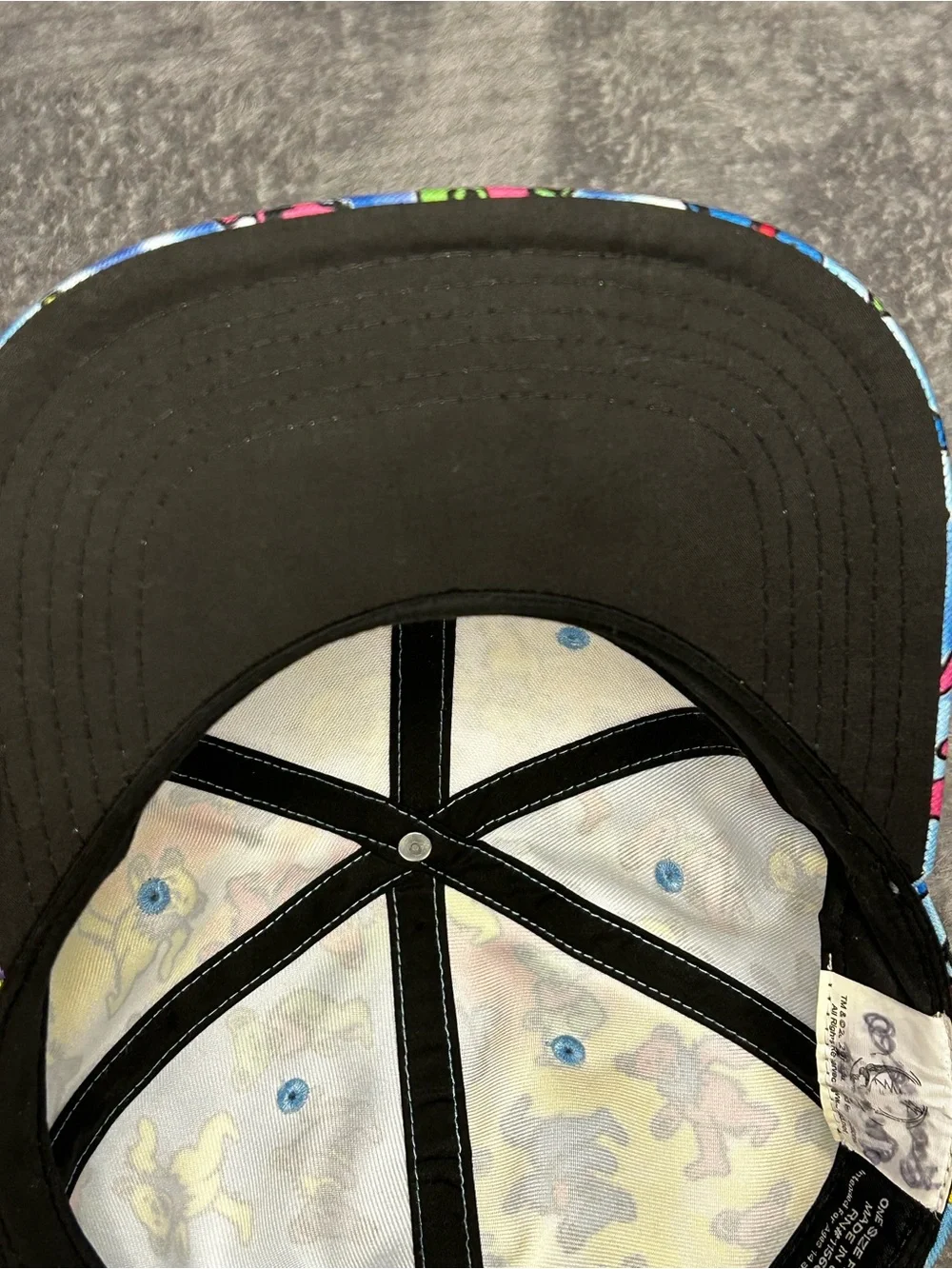 GRATEFUL DEAD Jerry Garcia DANCING BEAR Allover Print SnapBack Hat 2022 Cap